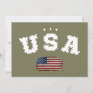 USA Amerikanische Flagge Patriotische Veteranen 4. Einladung