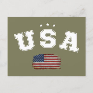 USA Amerikanische Flagge Patriotische Veteranen 4. Postkarte