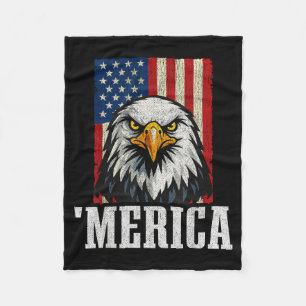 USA Amerikanische Flagge Patriotischer Weißkopfsee Fleecedecke