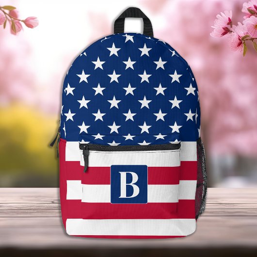USA - Amerikanische Flagge - Personalisierte Stern Bedruckter Rucksack