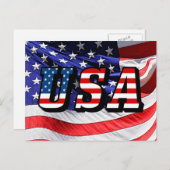 USA - Amerikanische Flagge Postkarte (Vorne/Hinten)