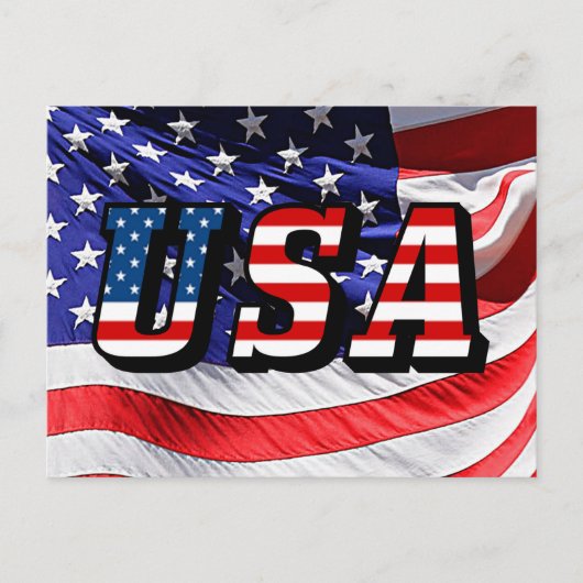 USA - Amerikanische Flagge Postkarte (Vorderseite)