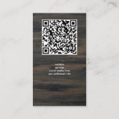 USA amerikanische Flagge QR Code Rustic Wood Patri Visitenkarte (Rückseite)