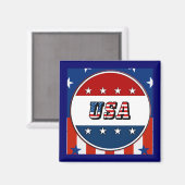 USA - Amerikanische Flagge und Sterne im 2. Kreis Magnet (Vorderseite/Rückseite)