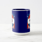 USA - Amerikanische Flagge und Sterne im 2. Kreis Zweifarbige Tasse (Mittel)