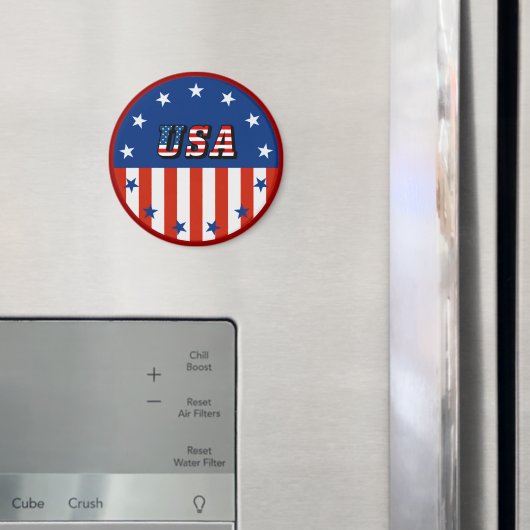 USA - Amerikanische Flagge und Sterne im Circle Ma Magnet (In Situ (Kühlschrank))
