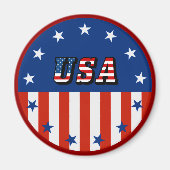 USA - Amerikanische Flagge und Sterne im Circle Ma Magnet (Vorne)