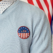 USA - Amerikanische Flagge und Sterne im Kreis Button