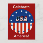 USA - Amerikanische Flagge und Sterne in Circle, Z Postkarte (Vorderseite)