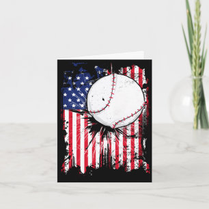 Usa amerikanische Flagge Vintage Baseball Sport 4. Karte