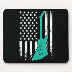 Usa-Amerikanische Flagge Vintage-Elektrische Rockg Mousepad