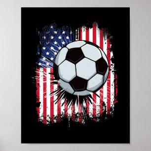 Usa Amerikanische Flagge Vintage Fußball 4. Juli P Poster