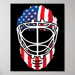 Usa Amerikanische Flagge Vintage Hockey Torwartmas Poster