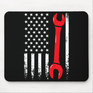 Usa amerikanische Flagge Vintage Mechaniker Schrau Mousepad