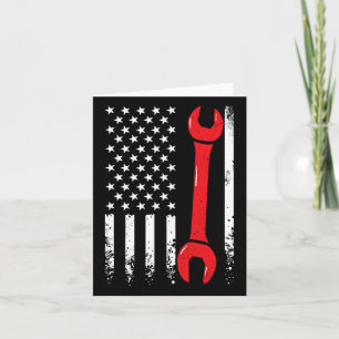 Usa Amerikanische Flagge Vintage Mechanikerschlüss Karte