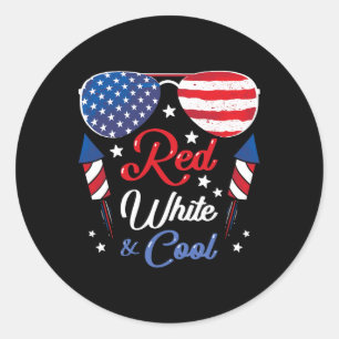 USA Amerikanische Flagge Vintage Rot Weiß Und Cool Runder Aufkleber