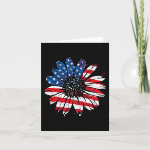 Usa Amerikanische Flagge Vintage Sonnenblume Glück Karte