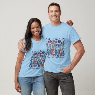 USA Amerikanische Wildblumen Patriotische Freiheit T-Shirt