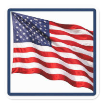 USA Amerikanischer Flagge Quadratischer Aufkleber