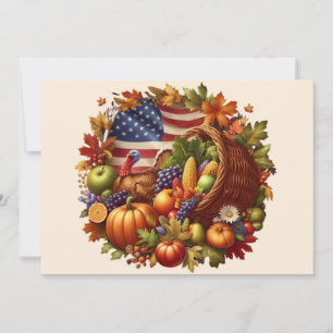 USA/Amerikanischer/Thanksgiving Truthahnkranz Feiertagskarte