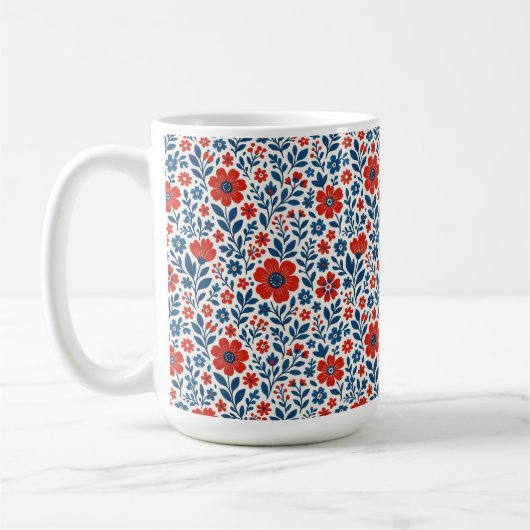 USA/amerikanisches Blumenmuster Kaffeetasse (Links)