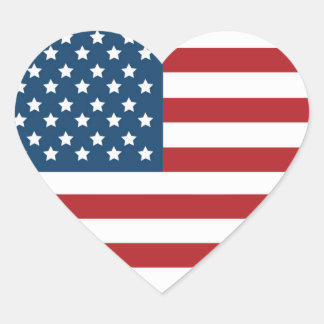 USA - amerikanisches Flaggenherz Herz-Aufkleber