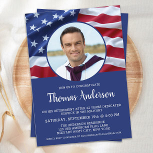 USA - Amerikanisches Foto für militärische Altersv Einladung