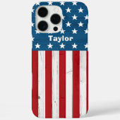 USA Amerikanisches Patriotisches Flag Rustikales V Case-Mate iPhone Hülle (Rückseite)
