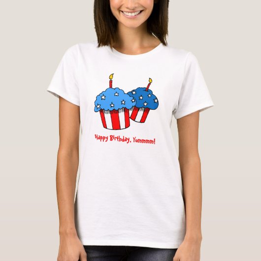 USA-an-American Cupcake Birthday T-Shirt (Vorderseite)