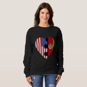 USA and Afganistan Flags Heart Sweatshirt (Vorne ganz)