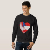 USA and Austria Flags Heart Sweatshirt (Vorne ganz)