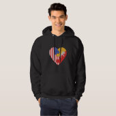 USA and Bhutan Flags Heart Hoodie (Vorne ganz)