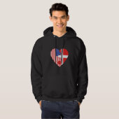 USA and Denmark Flags Heart Hoodie (Vorne ganz)