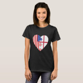 USA and England Flags Heart T-Shirt (Vorne ganz)
