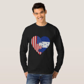USA and Honduras Flags Heart T-Shirt (Vorne ganz)