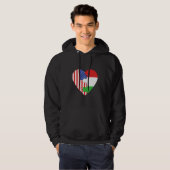 USA and Hungary Flags Heart Hoodie (Vorne ganz)