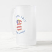 USA Angel Red Hair Hanukkah Flag Personalisiert Mattglas Bierglas (Vorderseite Links)