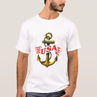USA Anker T - Shirt mit Patriotic Ribbon - Vintag