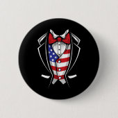 Usa Anzug Smoking patriotisch 4. Juli Flagge Ameri Button (Vorderseite)