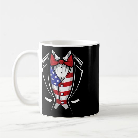 Usa Anzug Smoking patriotisch 4. Juli Flagge Ameri Kaffeetasse (Links)