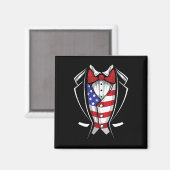 USA Anzug Smoking patriotisch 4. Juli Flagge Ameri Magnet (Vorderseite/Rückseite)