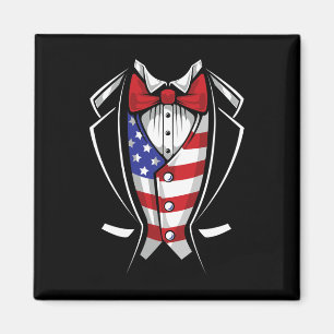 USA Anzug Smoking patriotisch 4. Juli Flagge Ameri Magnet