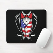 Usa Anzug Smoking patriotisch 4. Juli Flagge Ameri Mousepad (Mit Mouse)