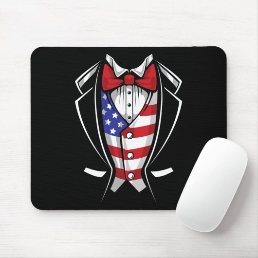 Usa Anzug Smoking patriotisch 4. Juli Flagge Ameri Mousepad (Mit Mouse)