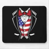 Usa Anzug Smoking patriotisch 4. Juli Flagge Ameri Mousepad (Vorne)