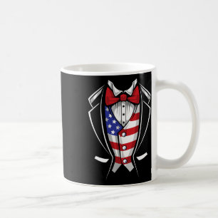 Usa Anzug Tuxedo Patriotic 4. Juli Flag Amerika Kaffeetasse