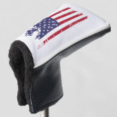 * USA AP16 Golf Patriotic Grunge Flag Putter Cover Headcover (3/4 Vorderseite)