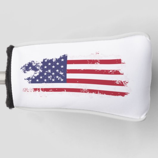 * USA AP16 Golf Patriotic Grunge Flag Putter Cover Headcover (Vorderseite)