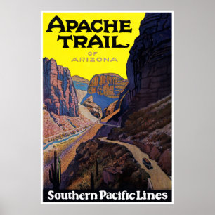 USA Apache Trail Vintage Reiseposter Restauriert Poster