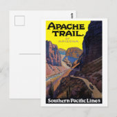 USA Apache Trail Vintage Reiseposter Restauriert Postkarte (Vorne/Hinten)
